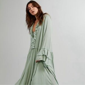 Free People Sweet Darlin Maxi Dress in Minted Jade